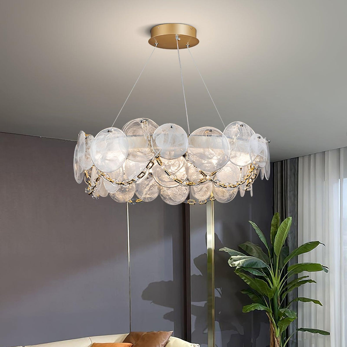 Wenrelmere Glass Chandelier-Moonnatur