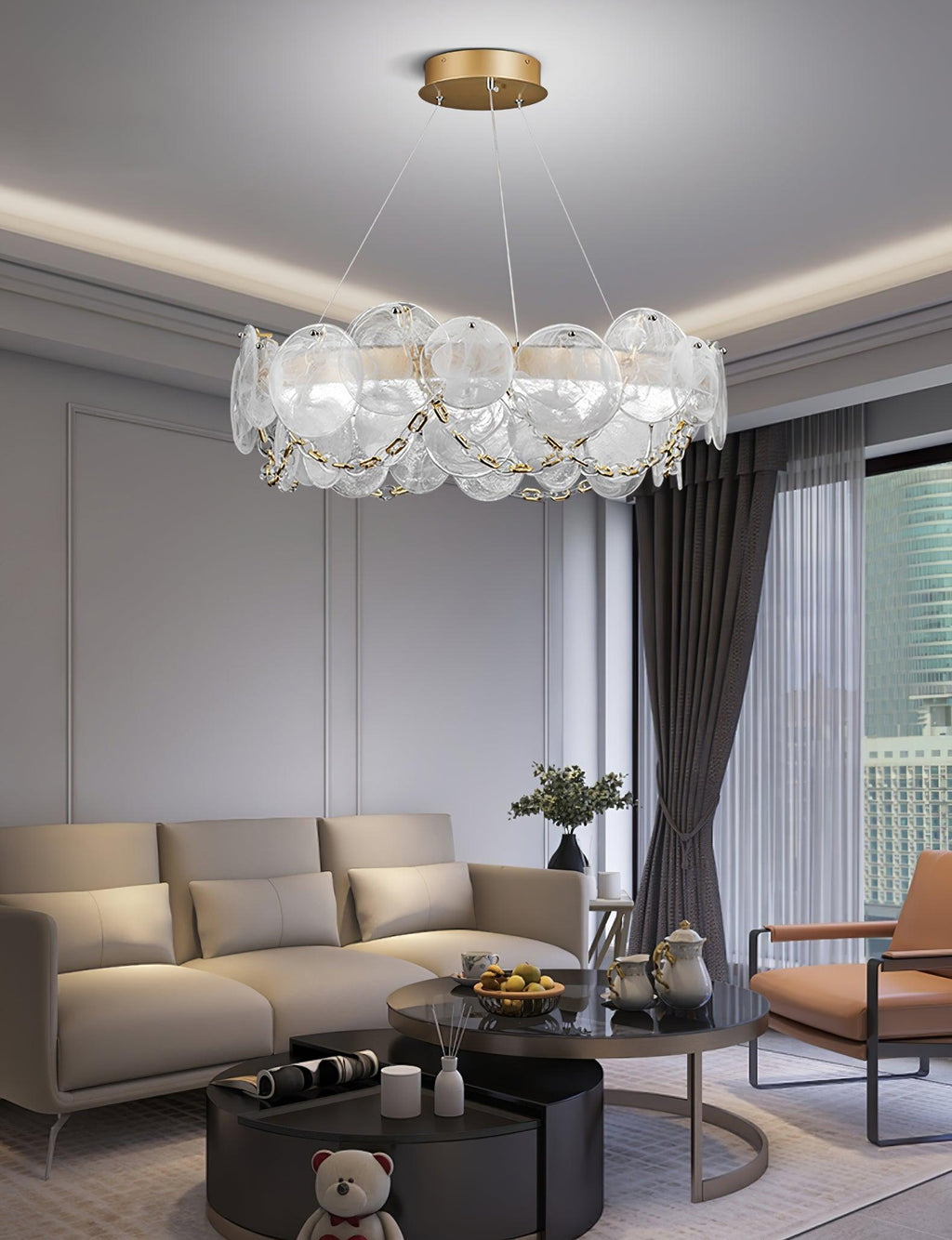 Wenrelmere Glass Chandelier-Moonnatur