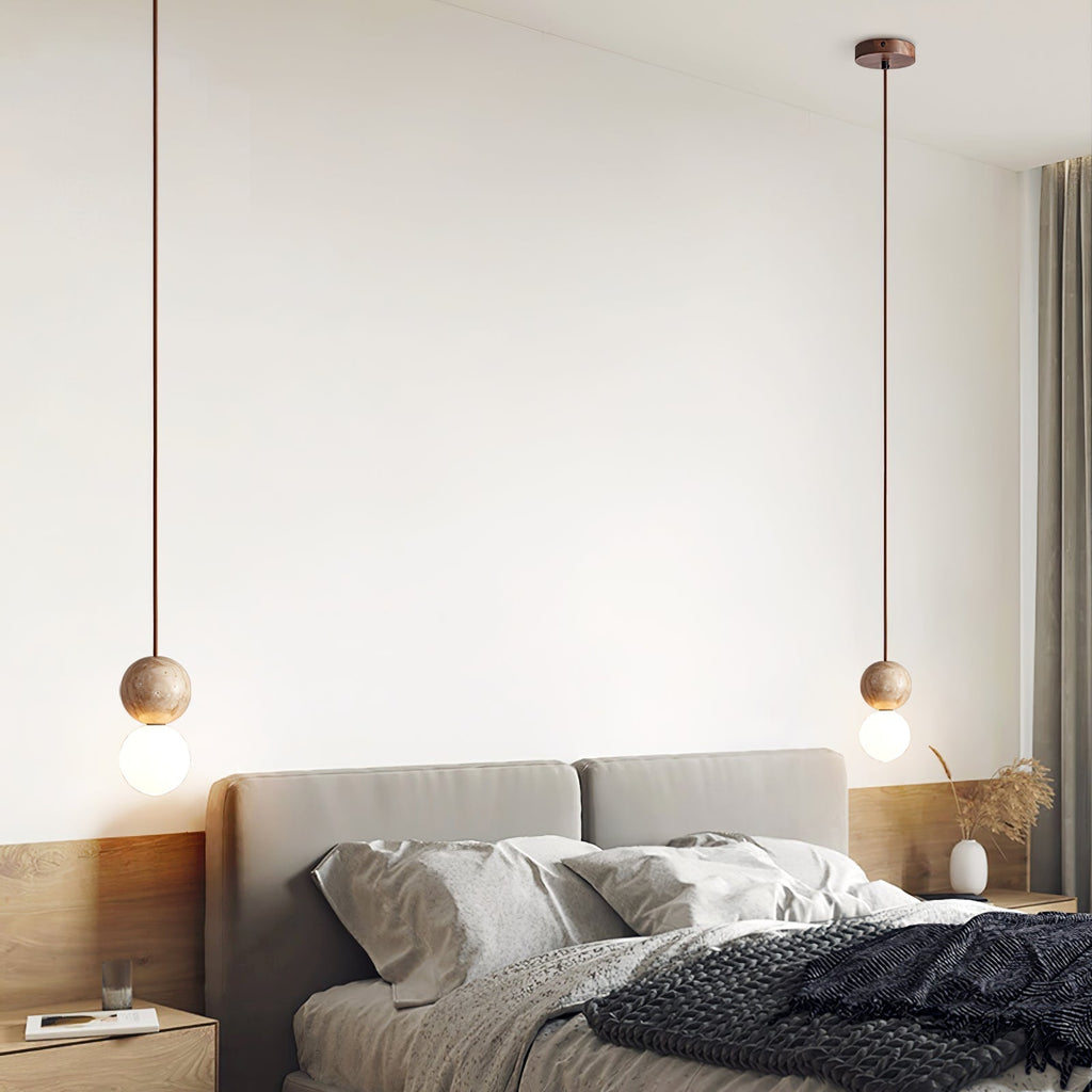 Zelvenfield Travertine Pendant Light-Moonnatur
