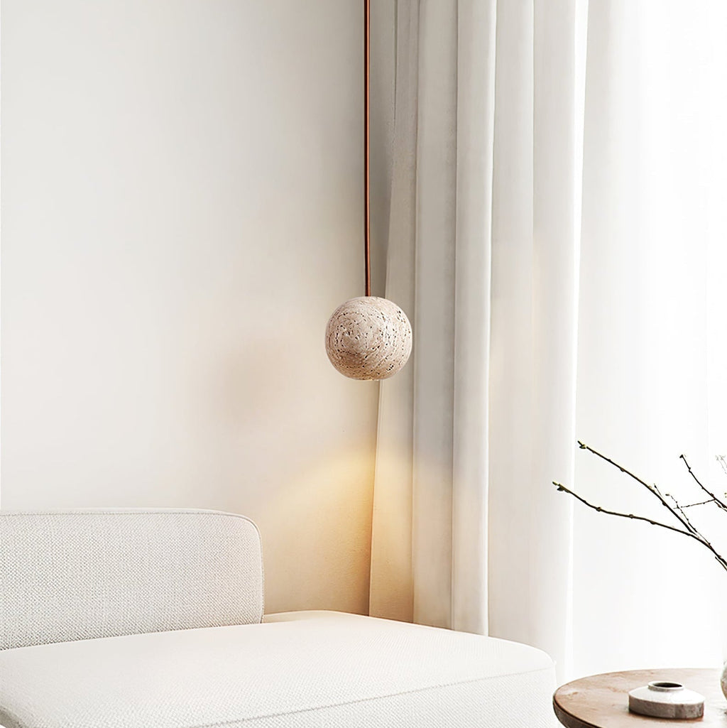 Zelvenfield Travertine Pendant Light-Moonnatur