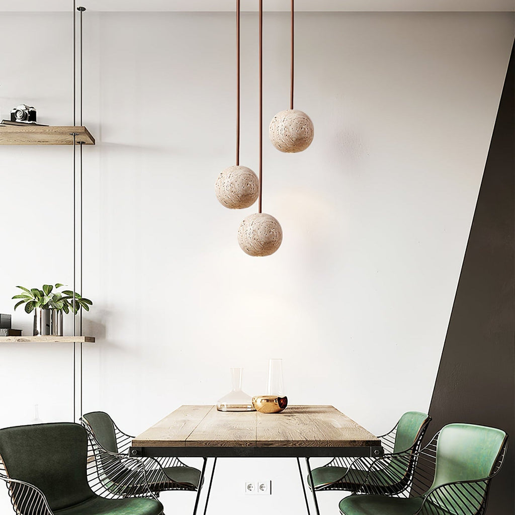 Zelvenfield Travertine Pendant Light-Moonnatur