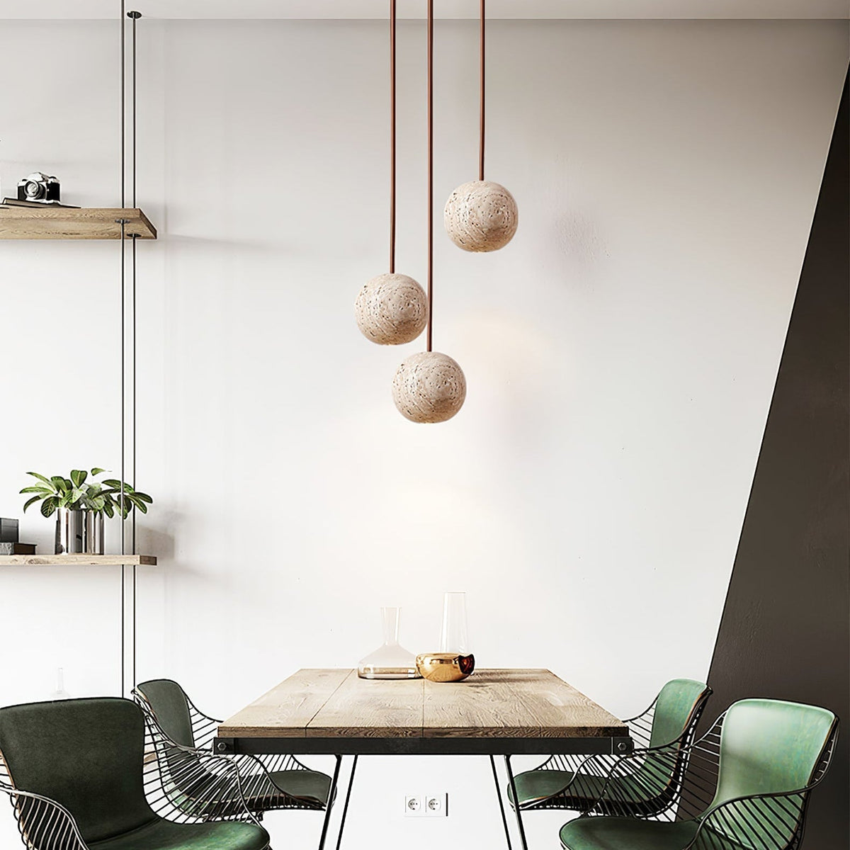 Zelvenfield Travertine Pendant Light-Moonnatur