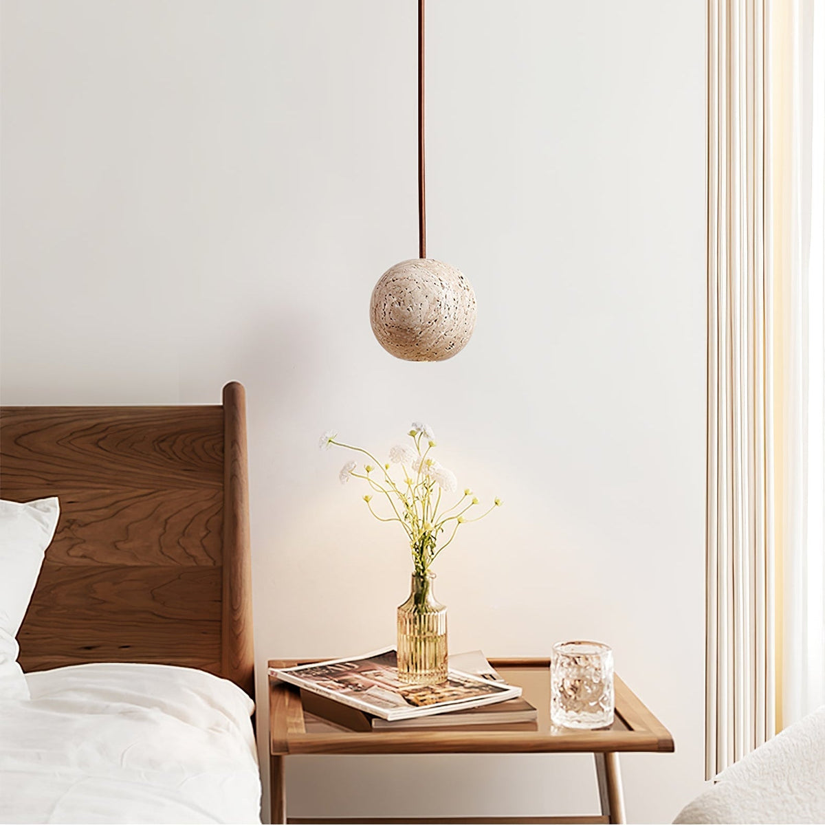 Zelvenfield Travertine Pendant Light-Moonnatur