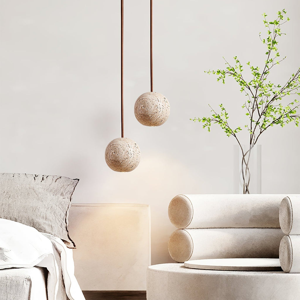 Zelvenfield Travertine Pendant Light-Moonnatur
