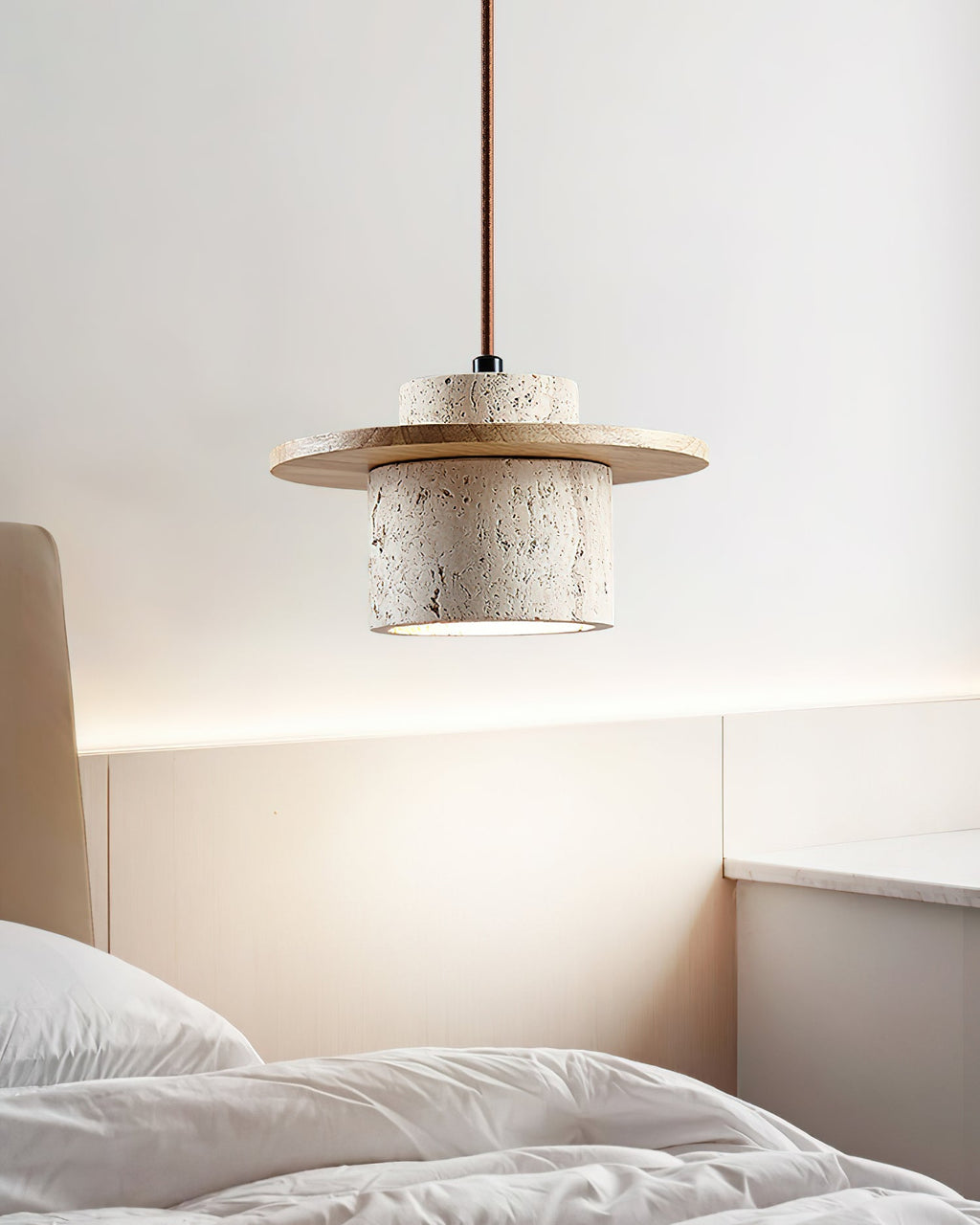 Kenrendale Travertine Pendant Light-Moonnatur
