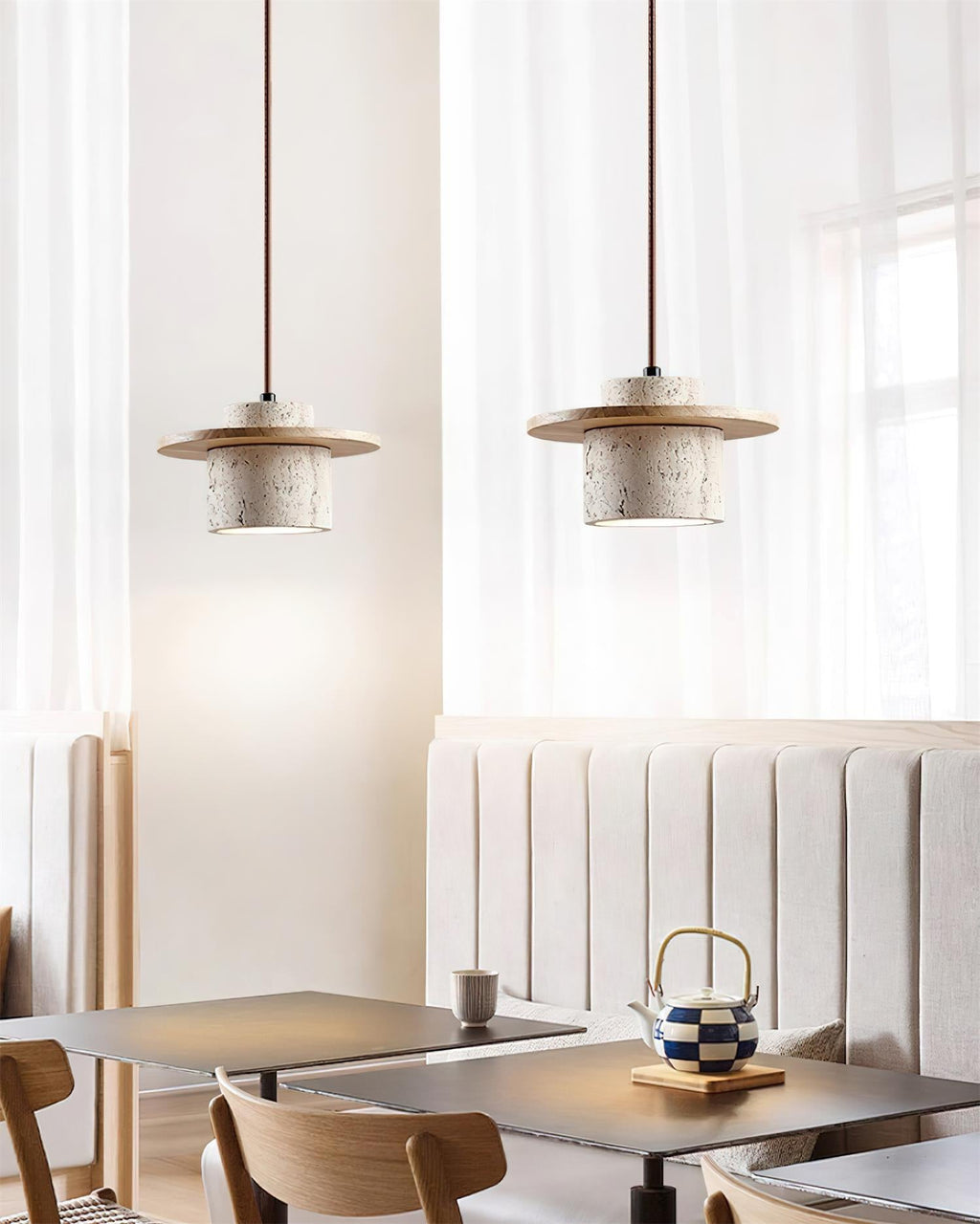 Kenrendale Travertine Pendant Light-Moonnatur