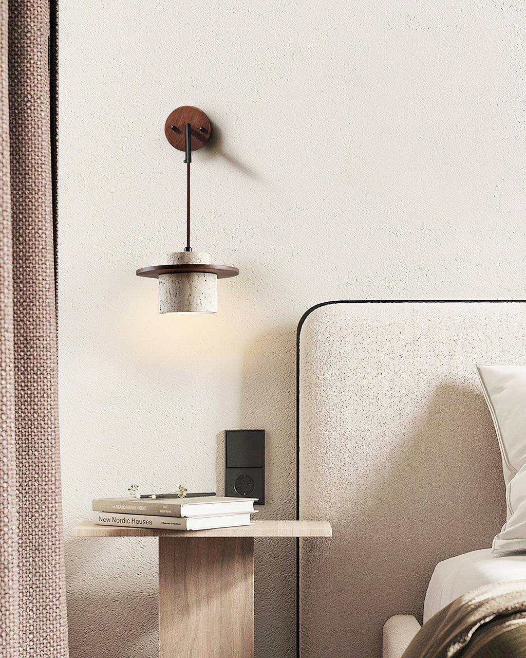 Whitenhill Travertine Wall Light-Moonnatur