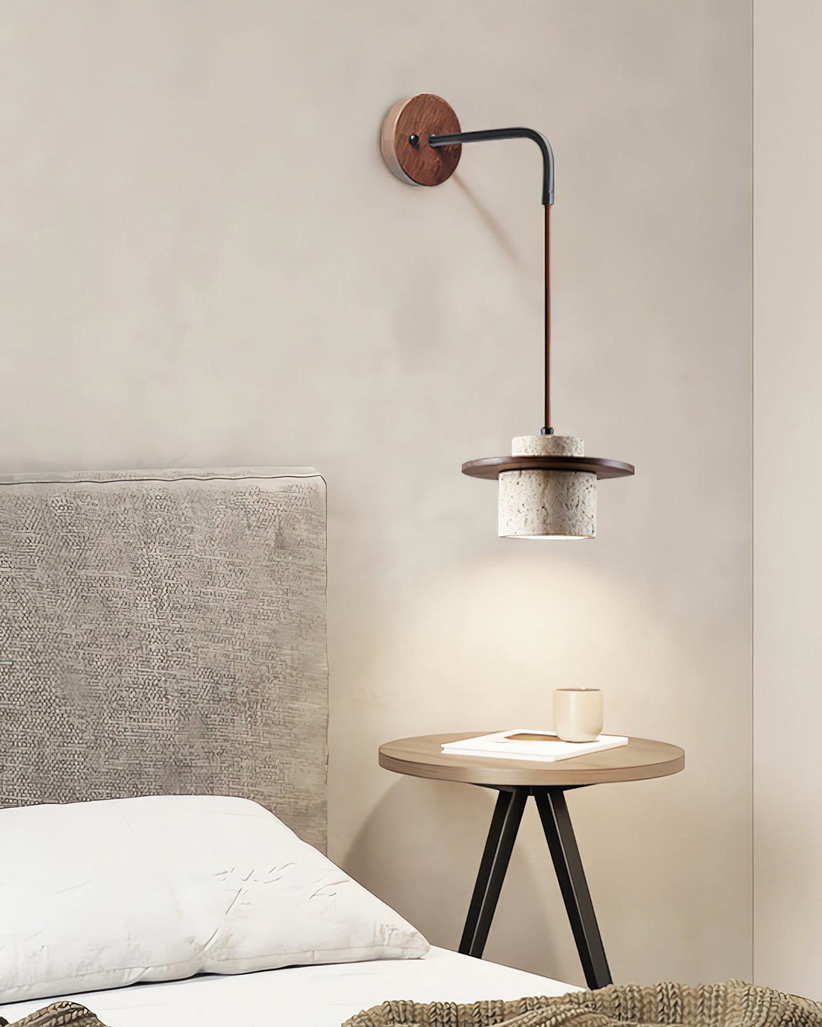 Whitenhill Travertine Wall Light-Moonnatur