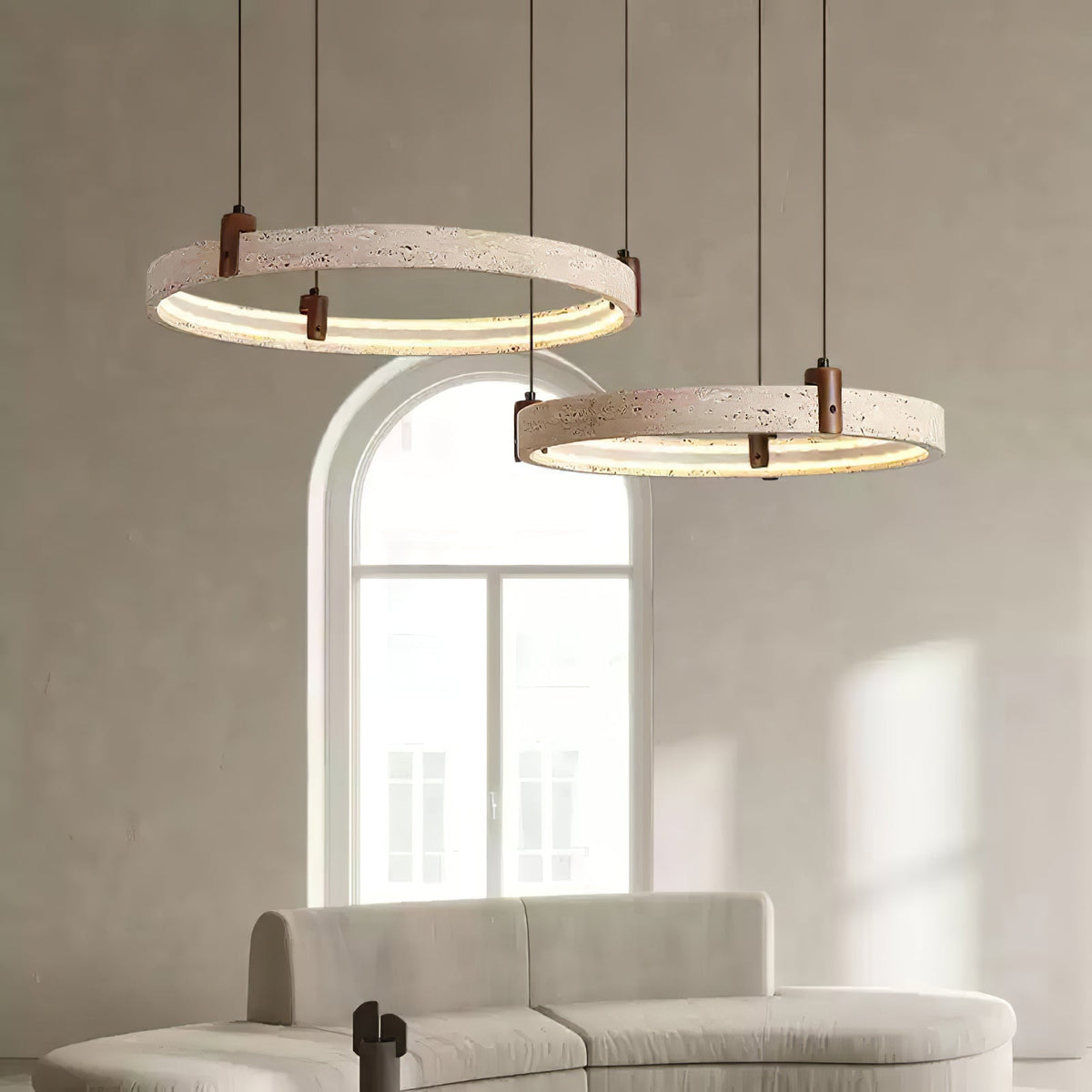 Ainsholm Travertine Chandelier-Moonnatur