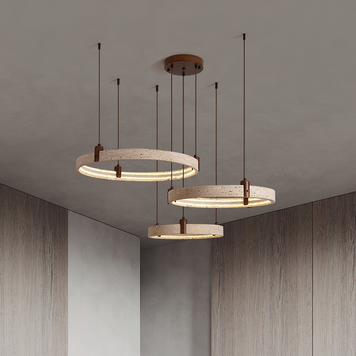 Ainsholm Travertine Chandelier-Moonnatur