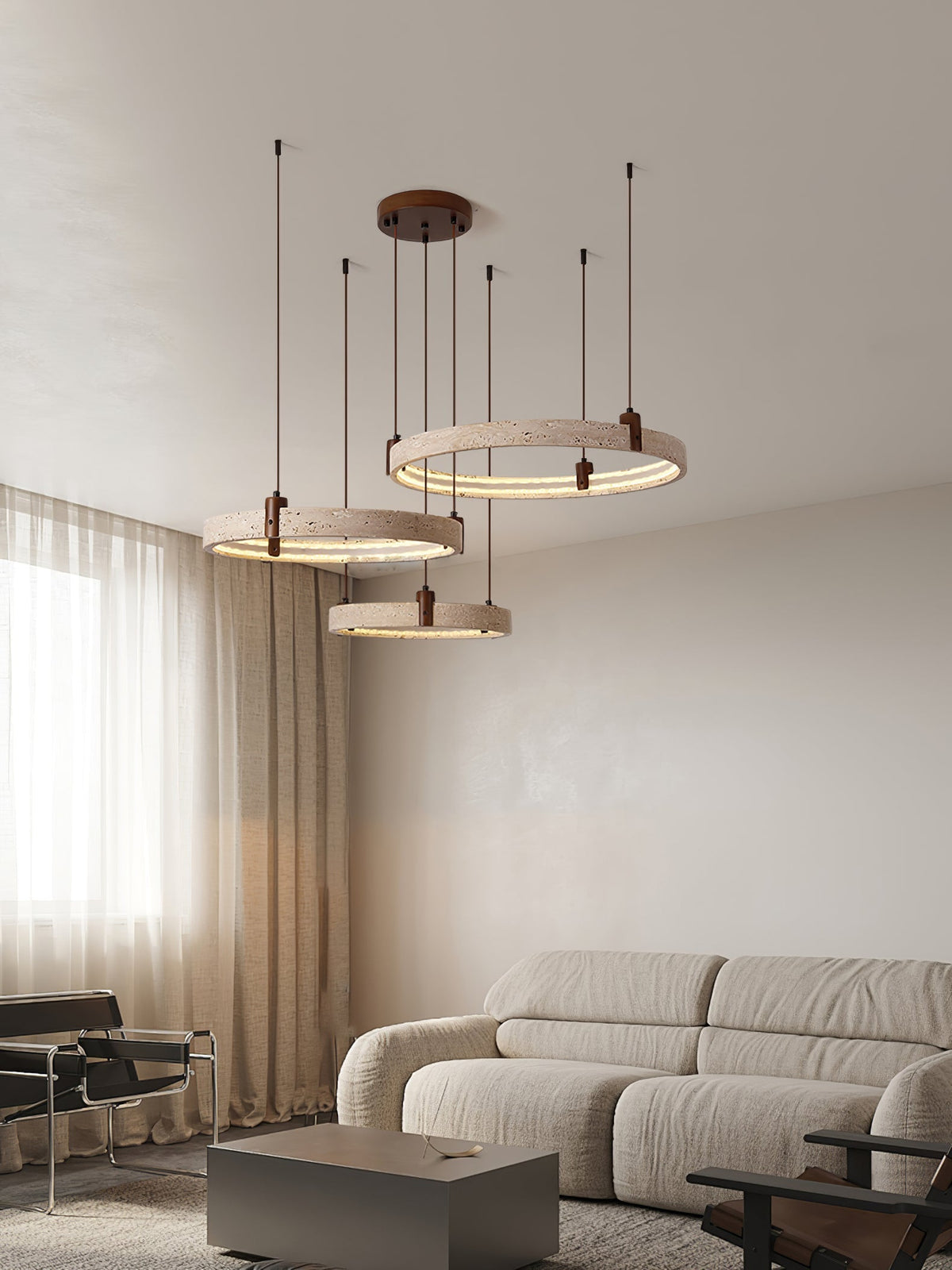 Ainsholm Travertine Chandelier-Moonnatur