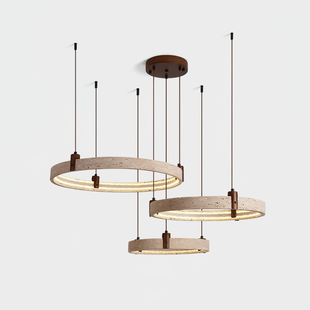 Ainsholm Travertine Chandelier-Moonnatur