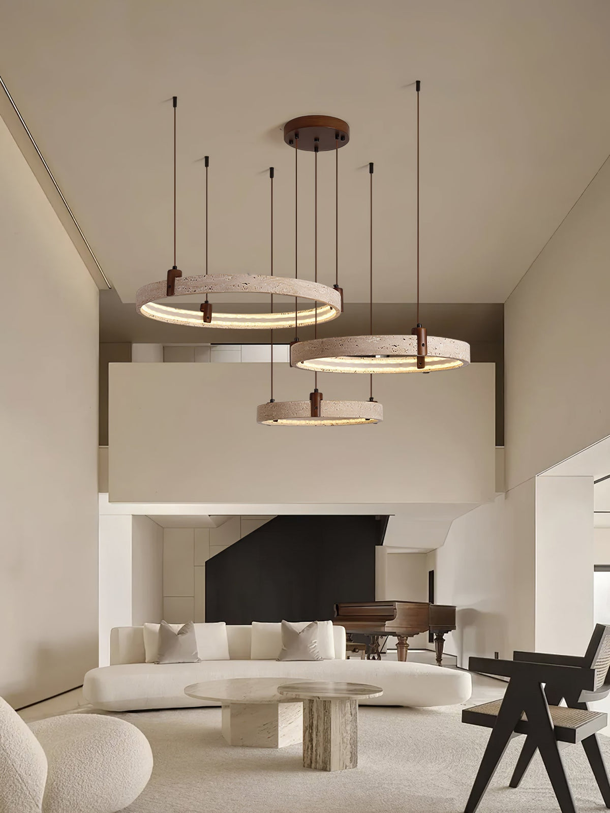 Ainsholm Travertine Chandelier-Moonnatur
