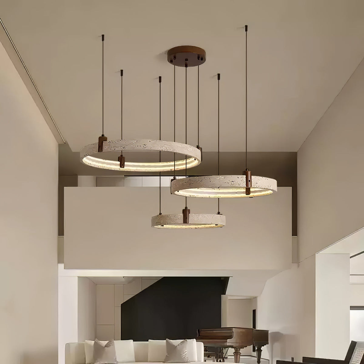 Ainsholm Travertine Chandelier-Moonnatur