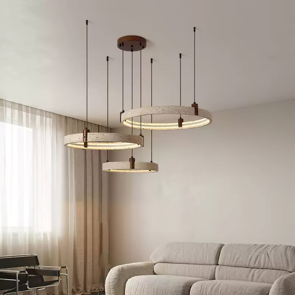 Ainsholm Travertine Chandelier-Moonnatur