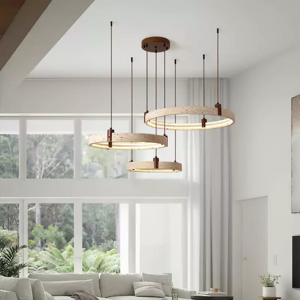 Ainsholm Travertine Chandelier-Moonnatur