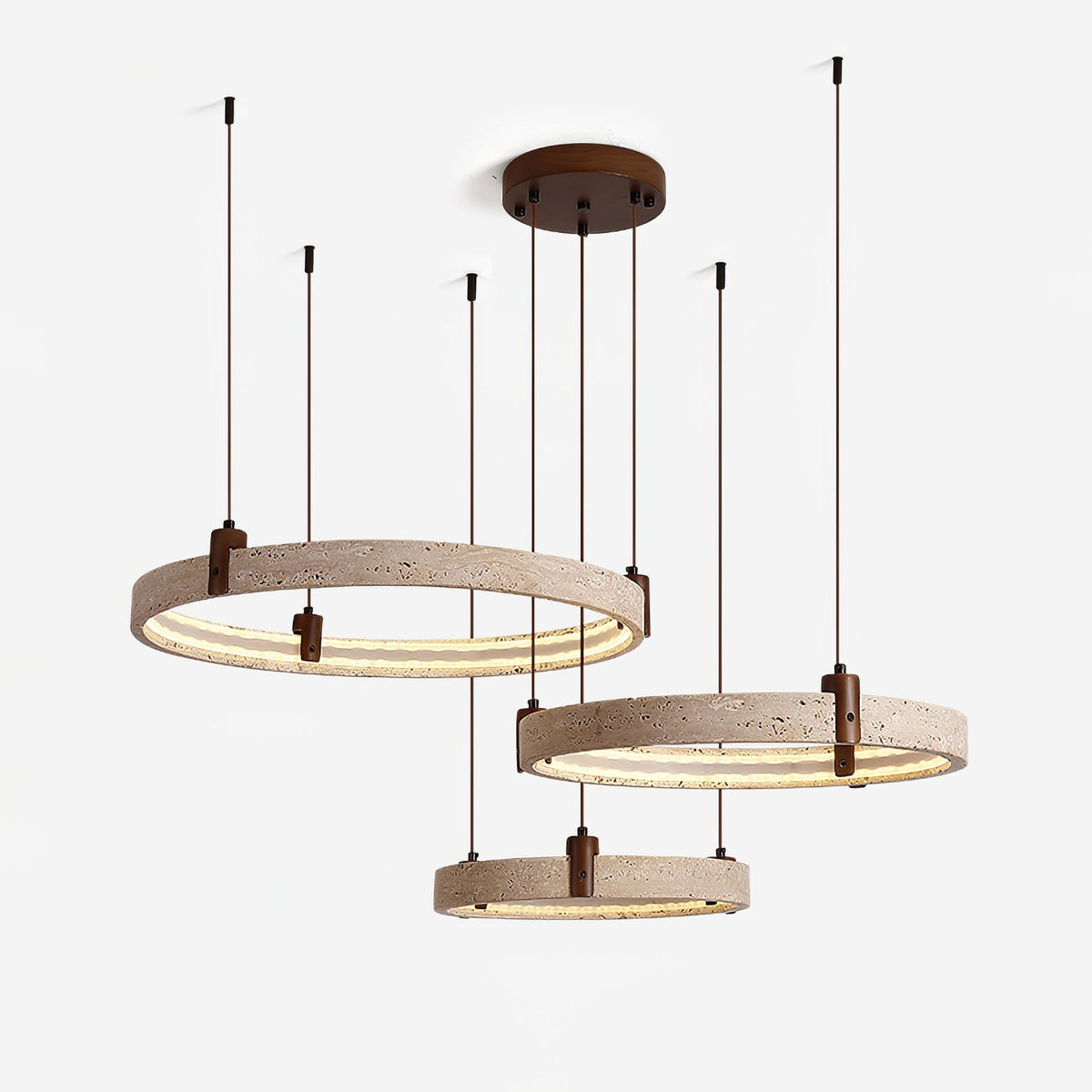Ainsholm Travertine Chandelier-Moonnatur