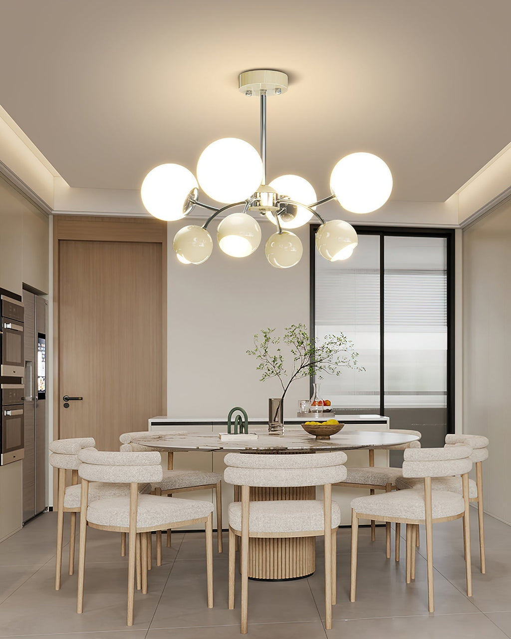 Idriselle Glass Chandelier-Moonnatur