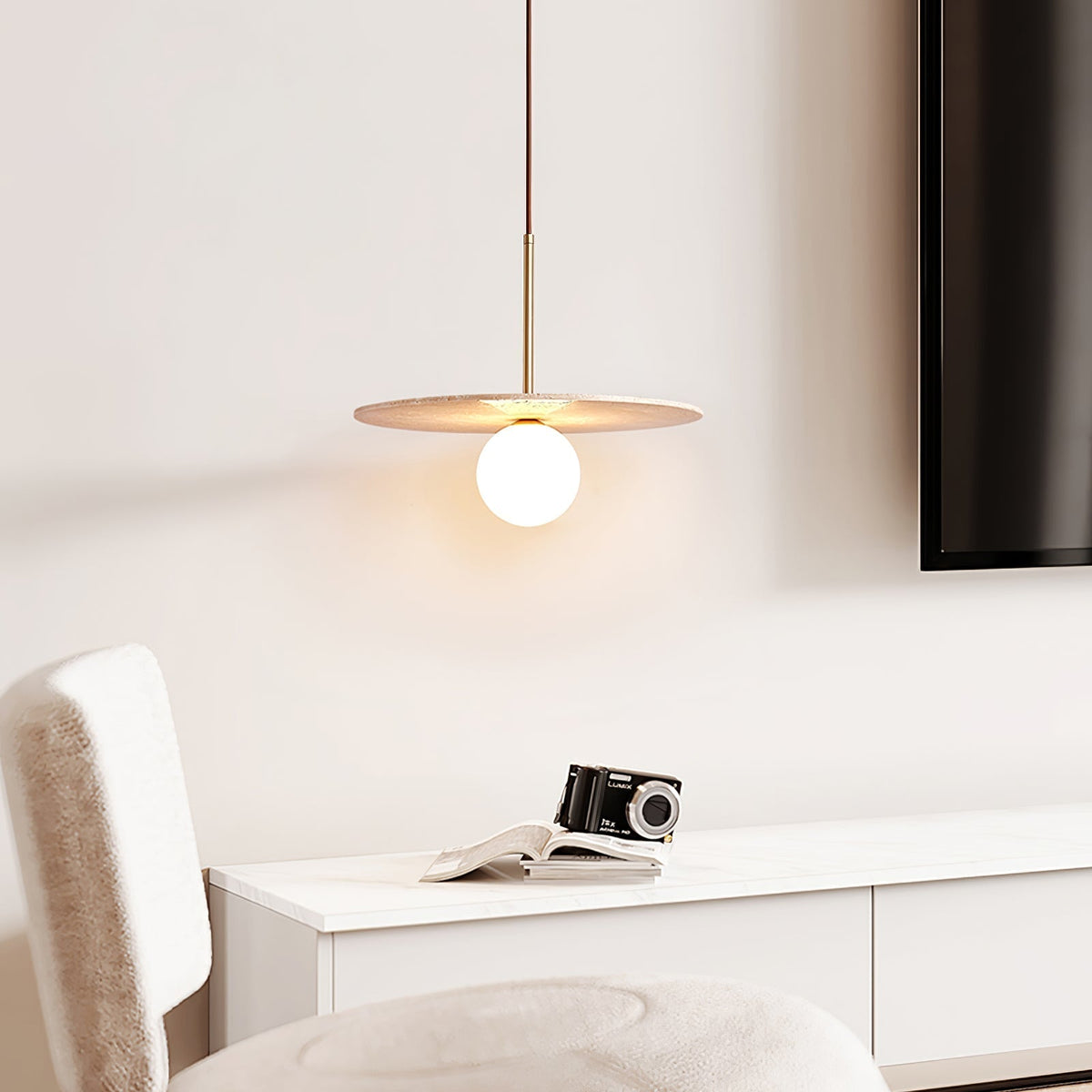Whitenwick Travertine Pendant Light-Moonnatur