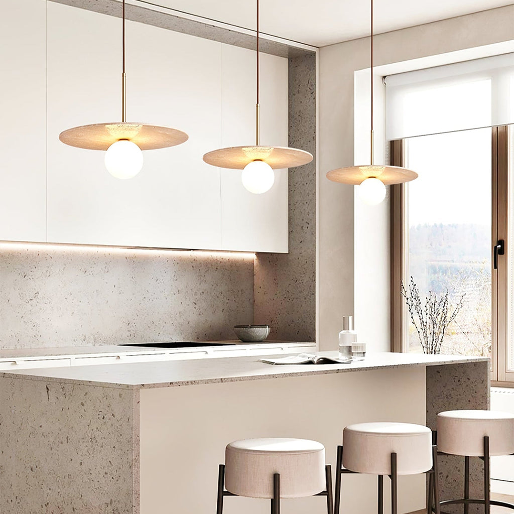 Whitenwick Travertine Pendant Light-Moonnatur