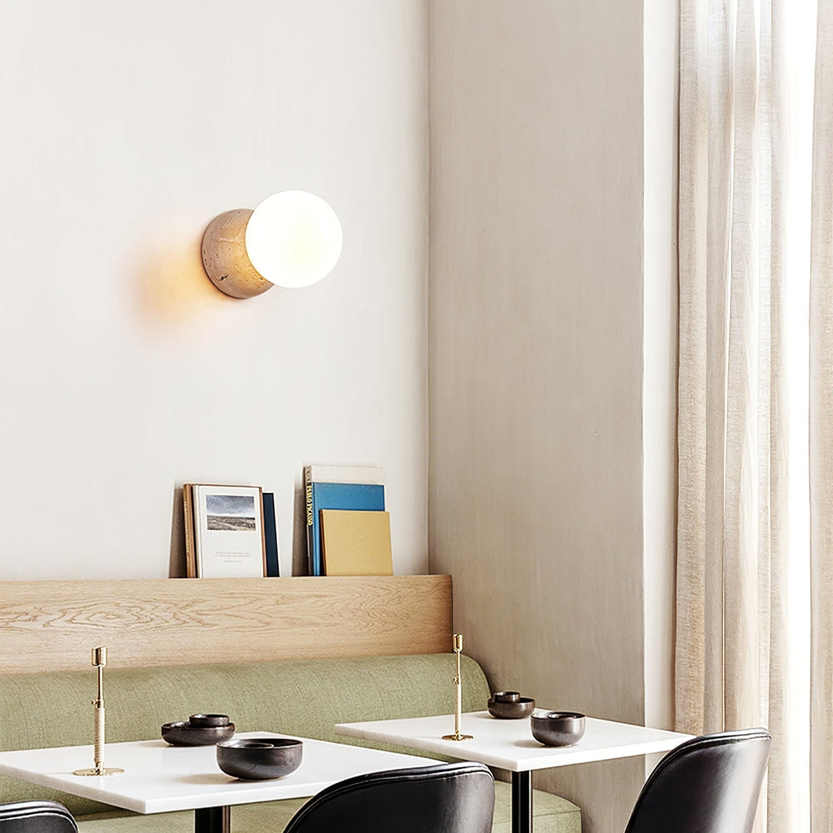 Ainsmoss Travertine Wall Light-Moonnatur