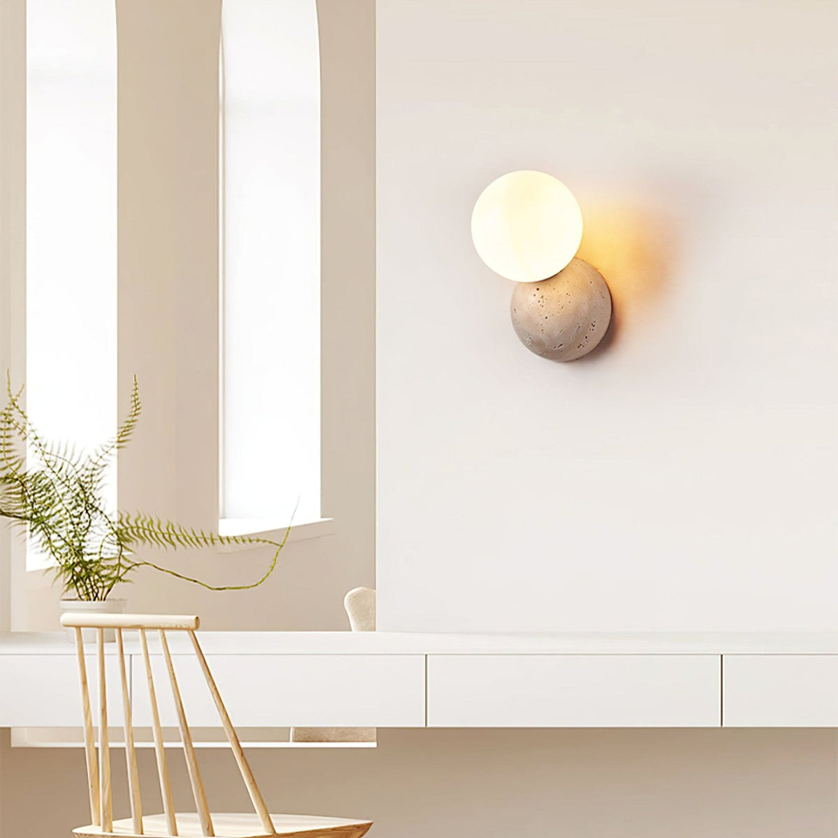 Ainsmoss Travertine Wall Light-Moonnatur