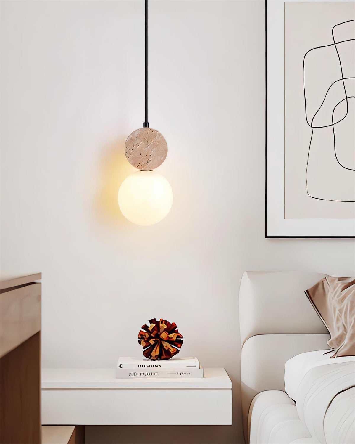 Yardenash Travertine Pendant Light-Moonnatur