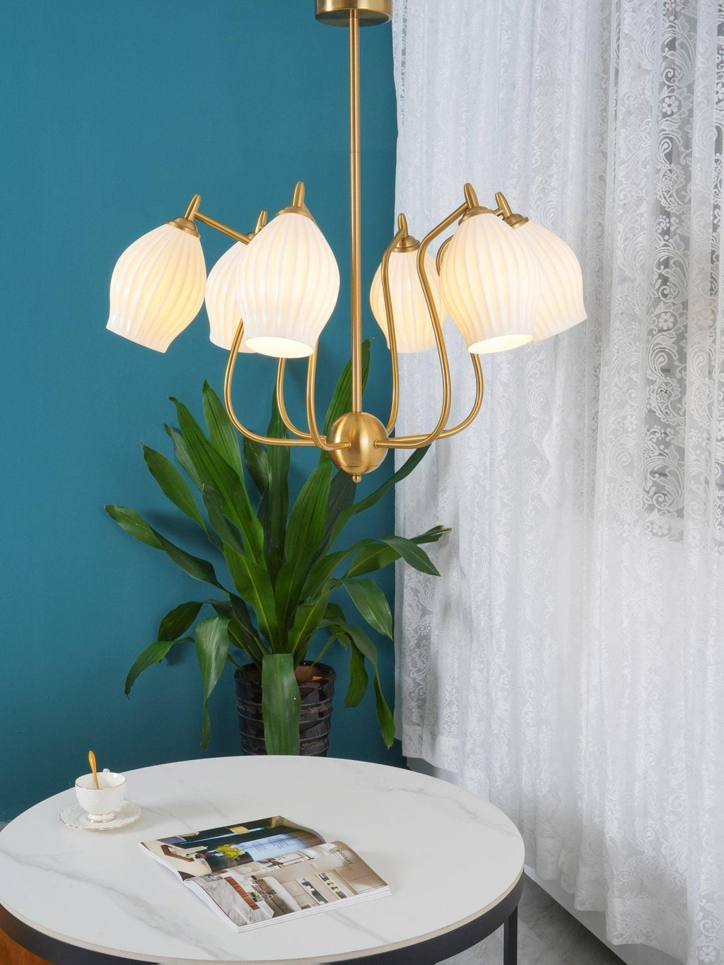 Briamere Ceramic Chandelier-Moonnatur