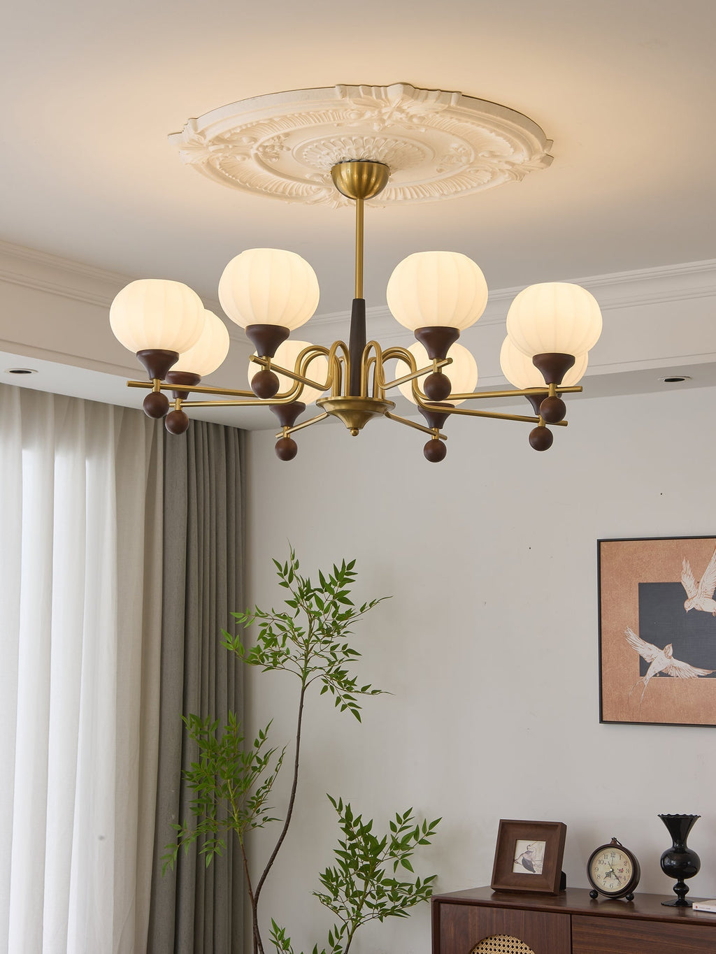 Rovelle Wood Chandelier-Moonnatur