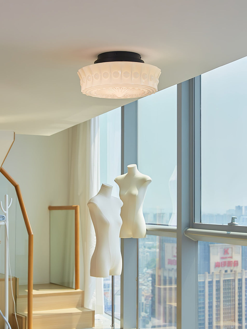 Helreneth Glass Ceiling Light-Moonnatur