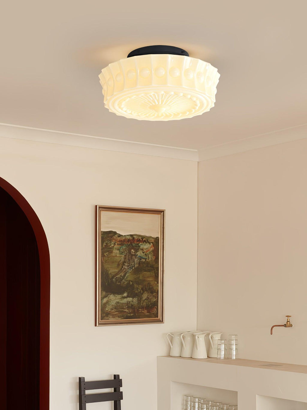 Helreneth Glass Ceiling Light-Moonnatur