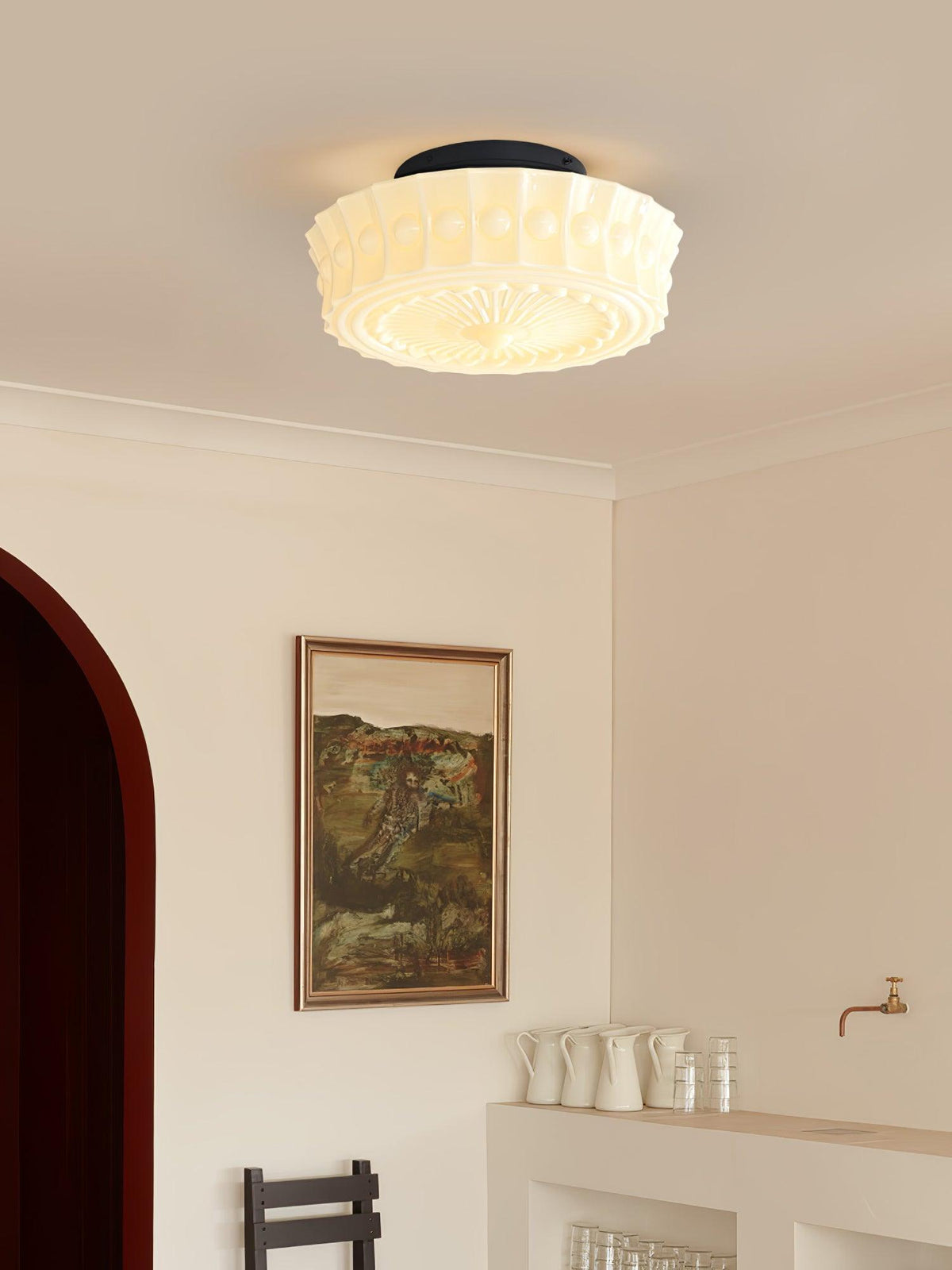 Helreneth Glass Ceiling Light-Moonnatur