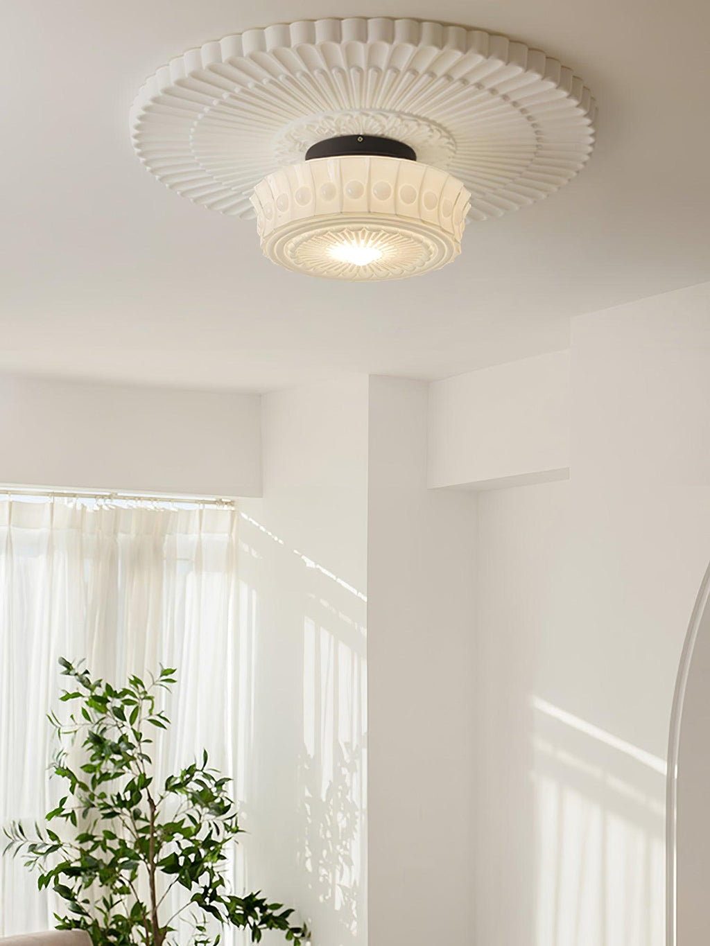 Helreneth Glass Ceiling Light-Moonnatur