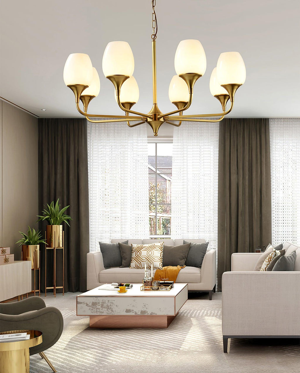 Trevenia Glass Chandelier-Moonnatur