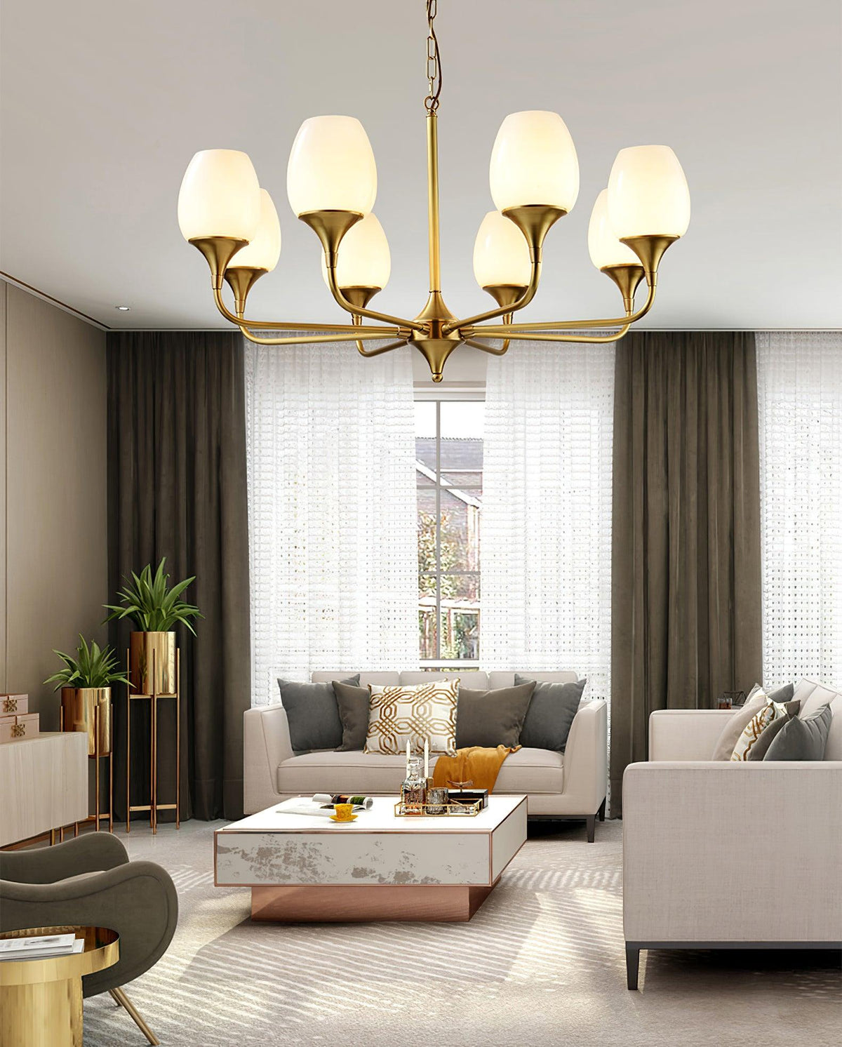 Trevenia Glass Chandelier-Moonnatur