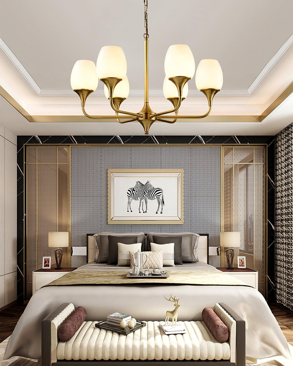 Trevenia Glass Chandelier-Moonnatur