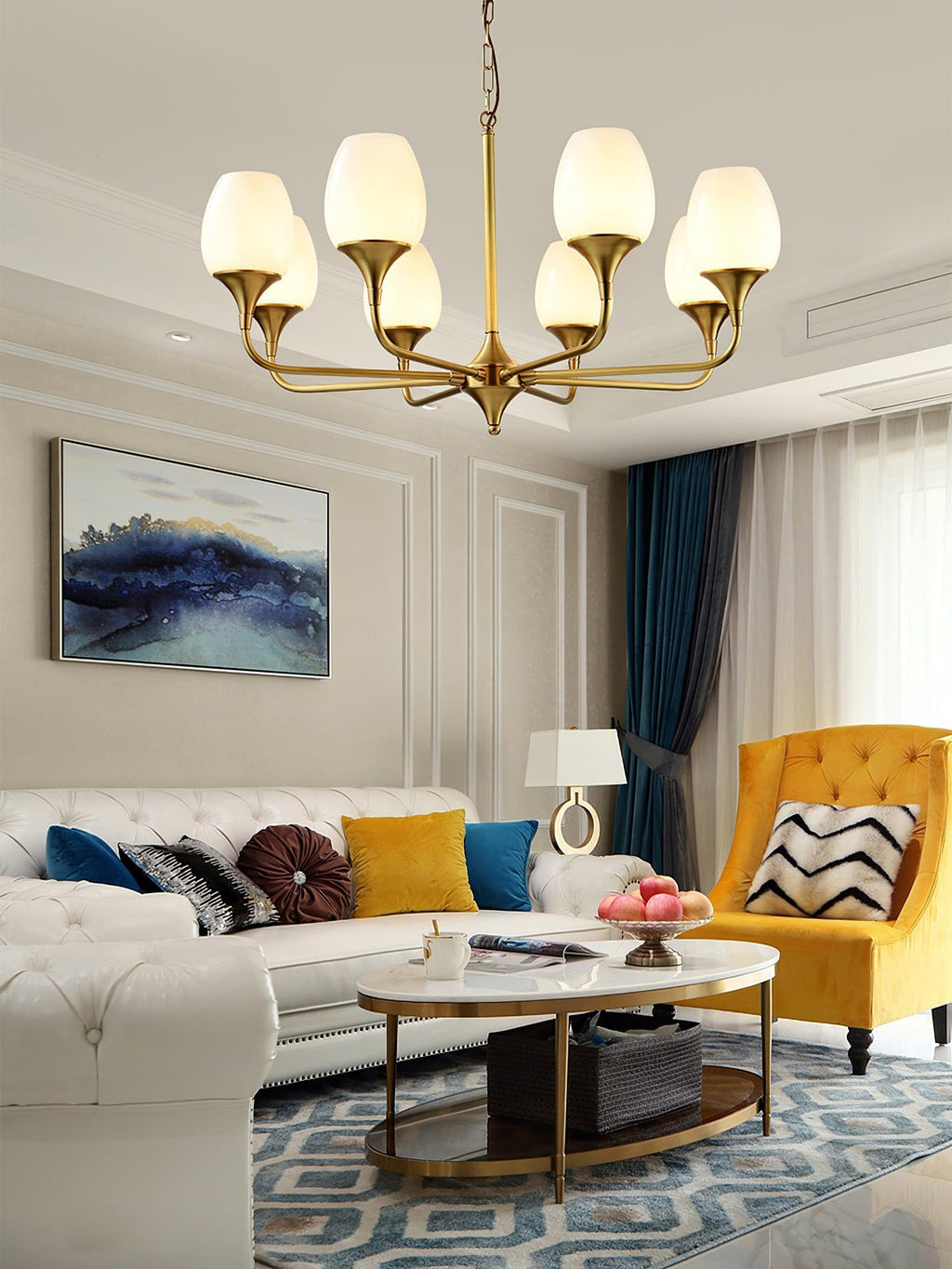 Trevenia Glass Chandelier-Moonnatur