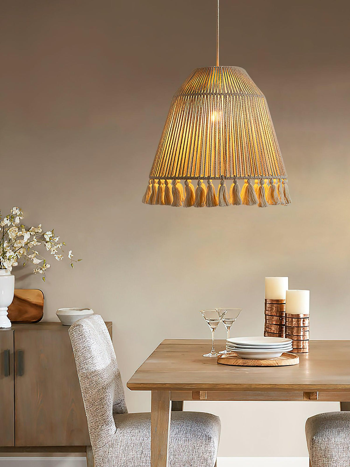 Calderara Hemp Rope Pendant Light-Moonnatur