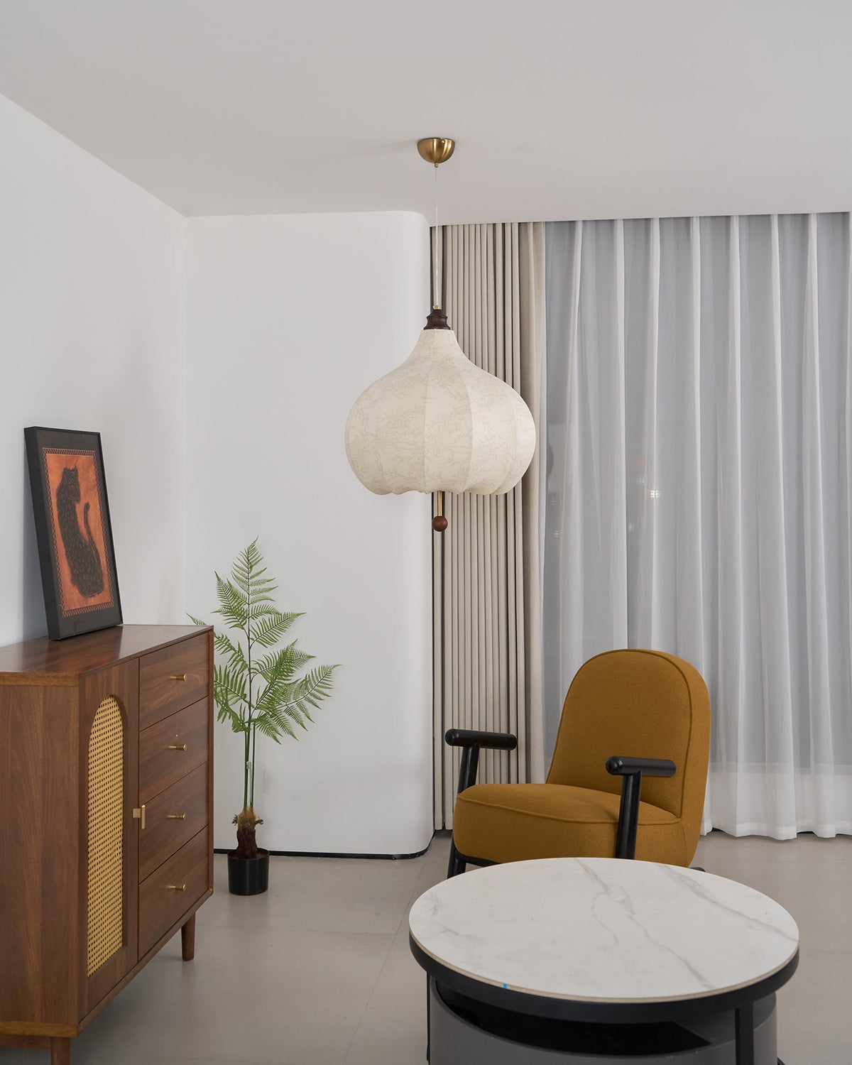 Ilwoven Fabric Pendant Light-Moonnatur