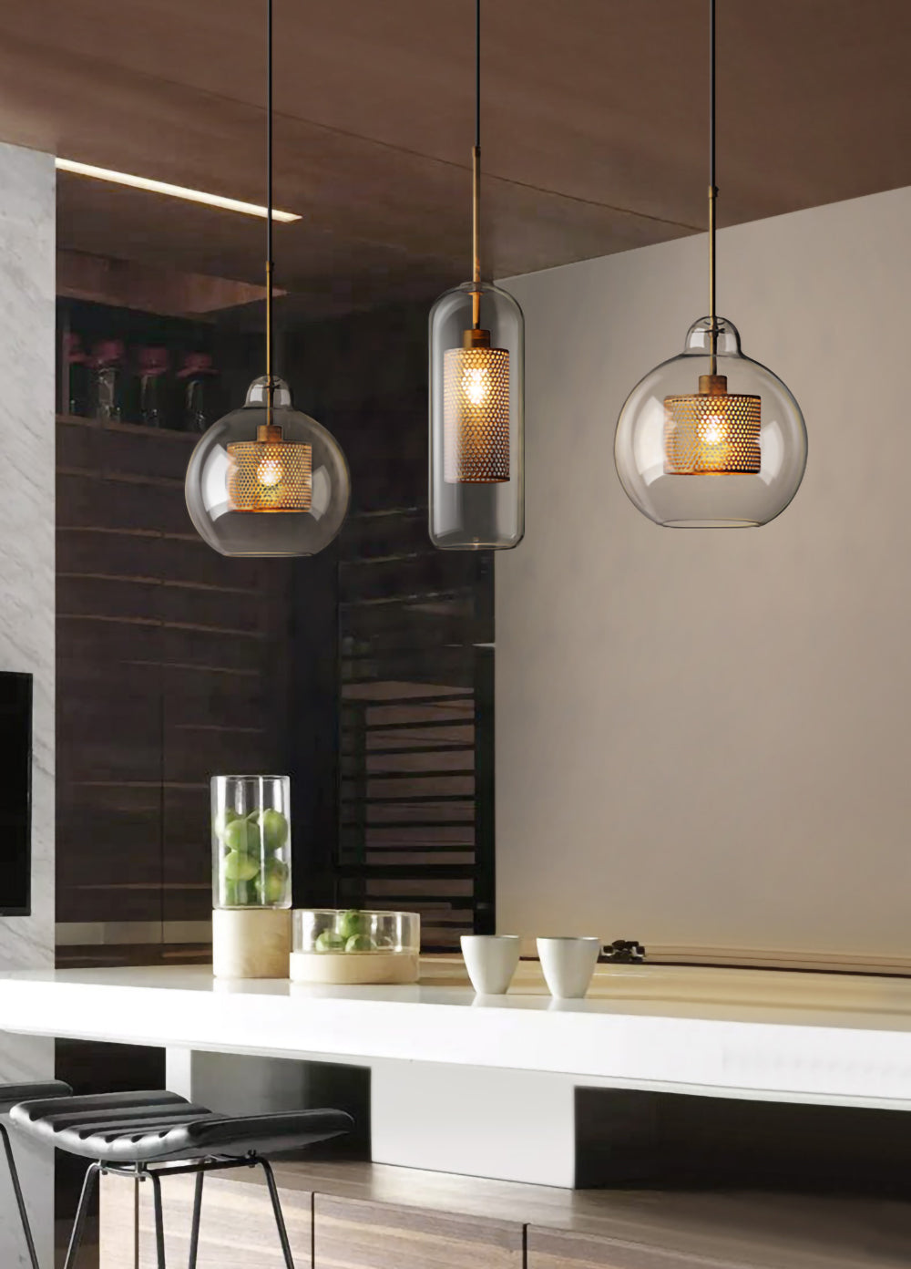 Zirelle Glass Pendant Lamp-Moonnatur