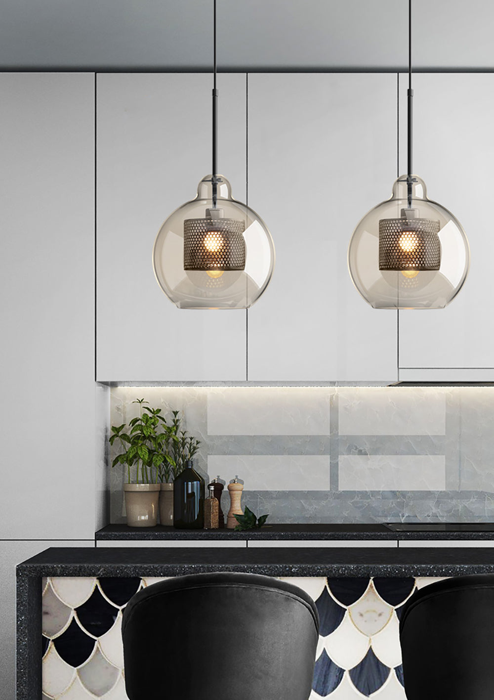 Zirelle Glass Pendant Lamp-Moonnatur