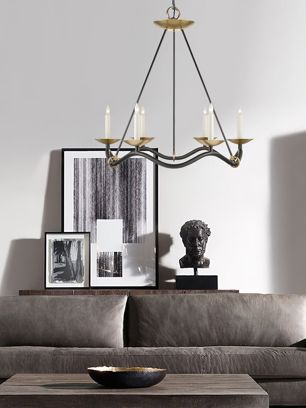 Lavenella Brass Chandelier-Moonnatur