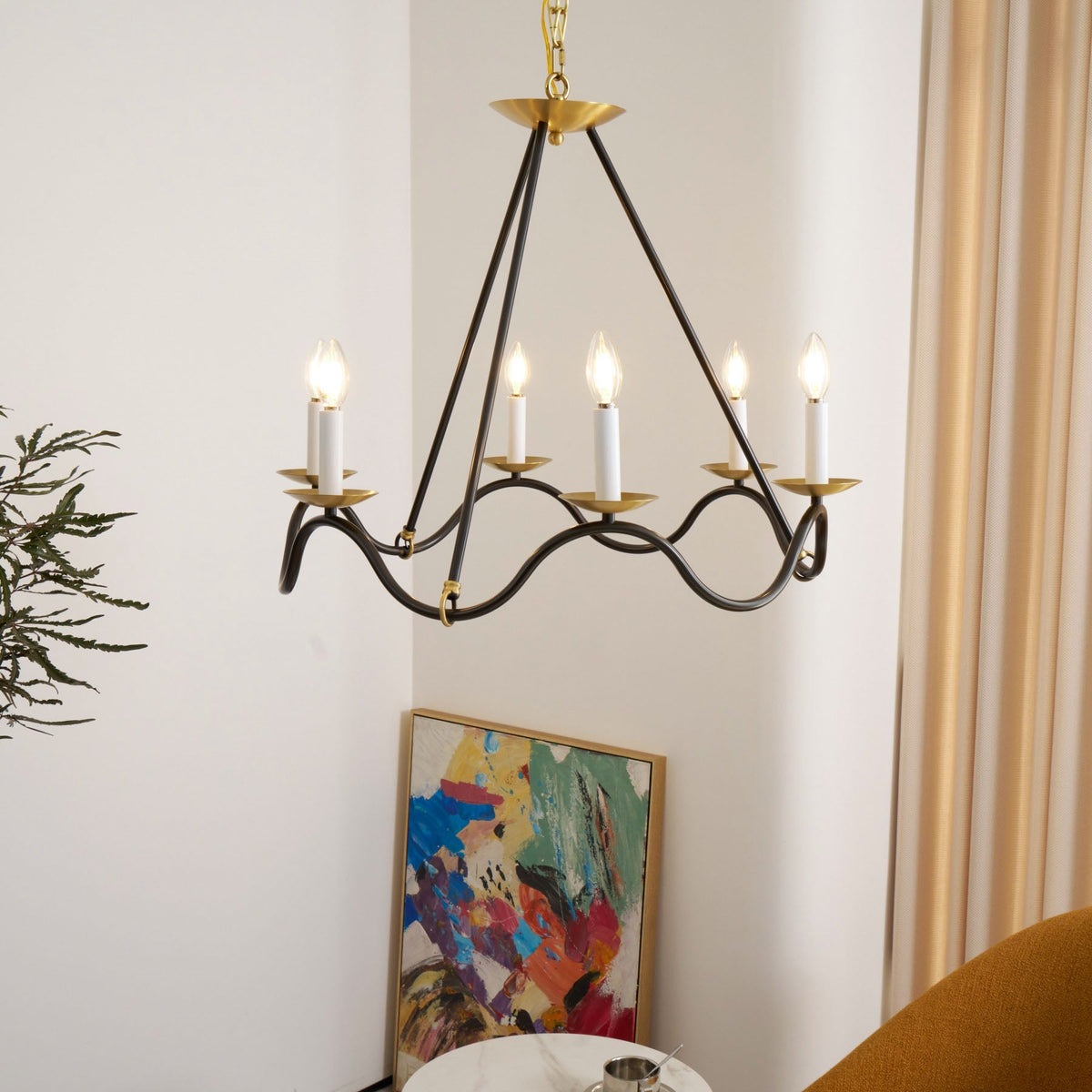 Lavenella Brass Chandelier-Moonnatur