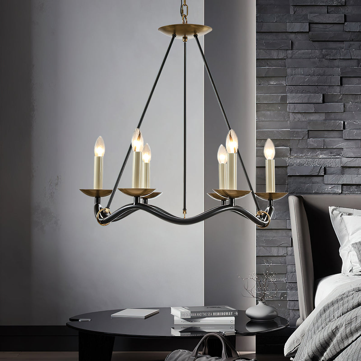 Lavenella Brass Chandelier-Moonnatur