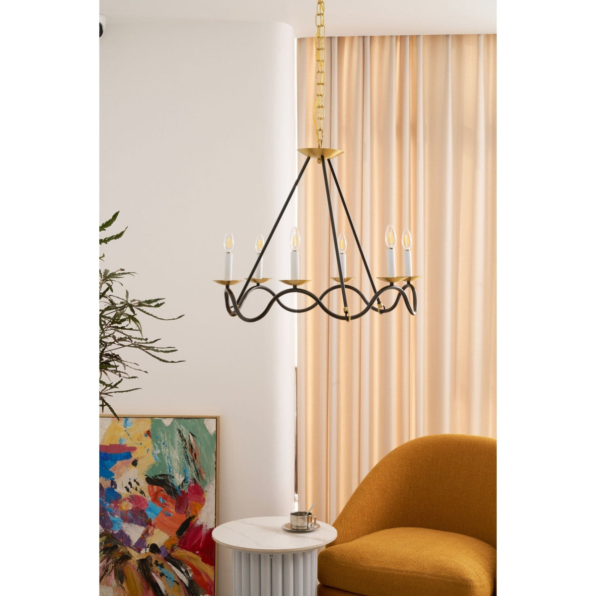 Lavenella Brass Chandelier-Moonnatur