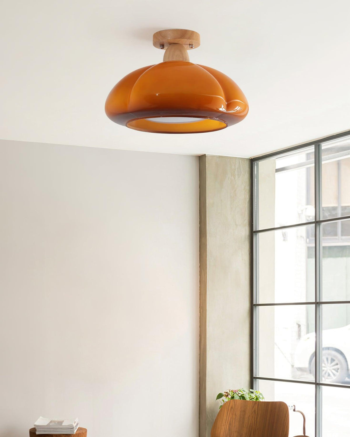 Zelvengrove Wood Ceiling Light-Moonnatur
