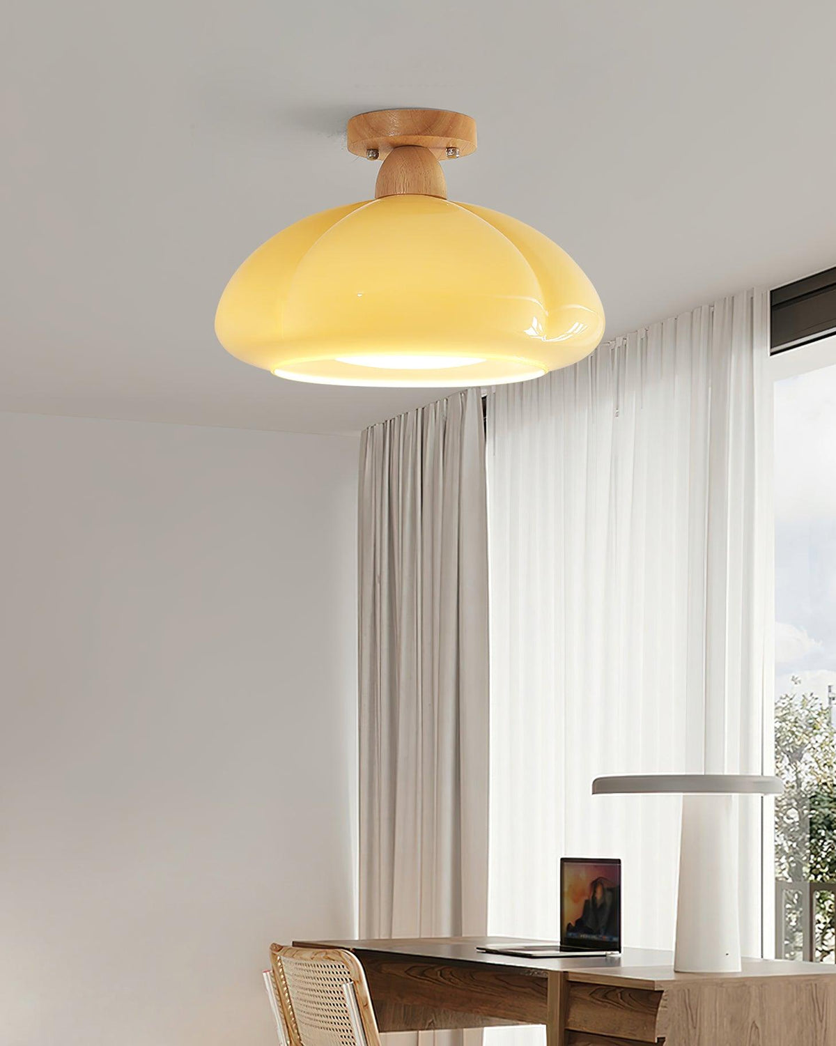 Zelvengrove Wood Ceiling Light-Moonnatur
