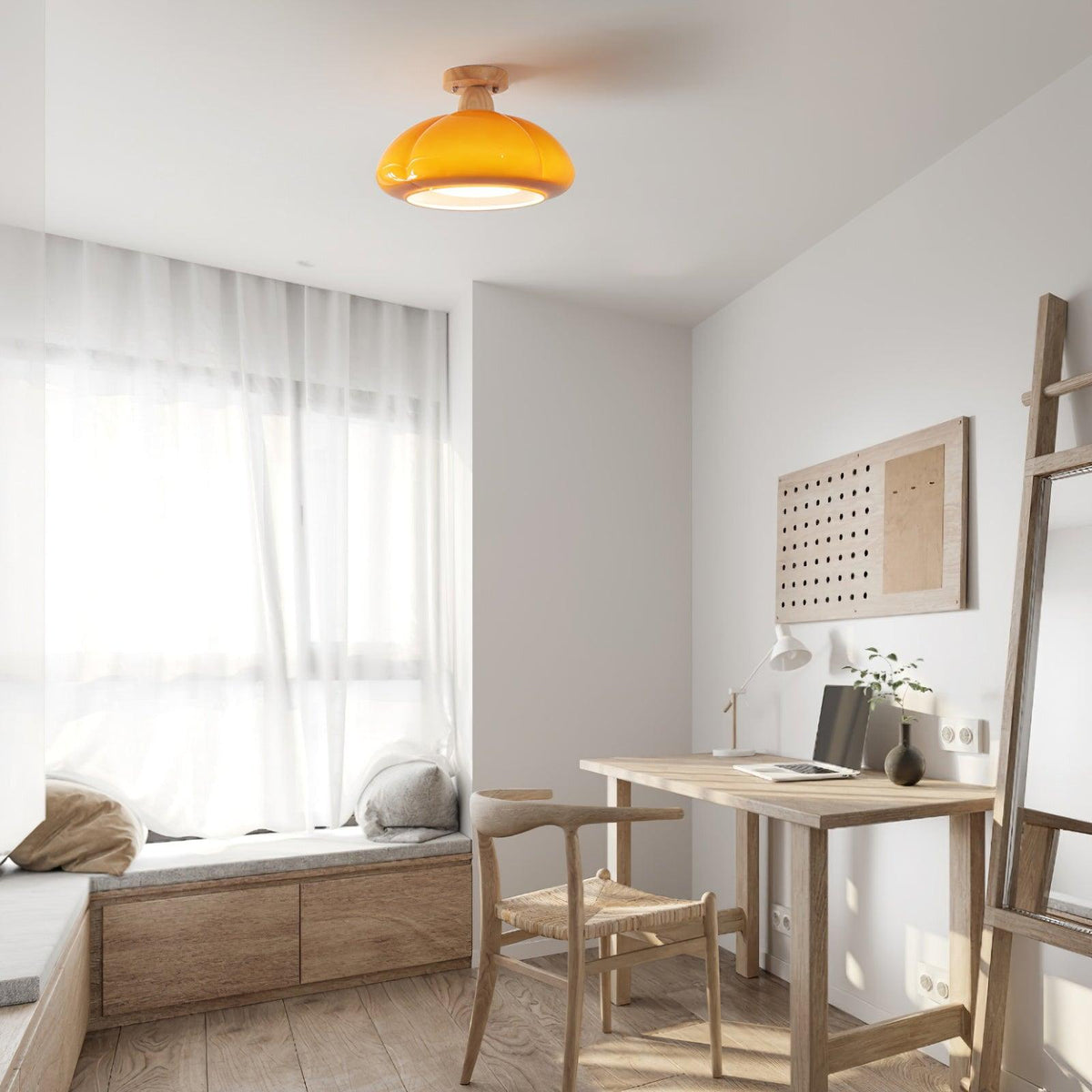 Zelvengrove Wood Ceiling Light-Moonnatur