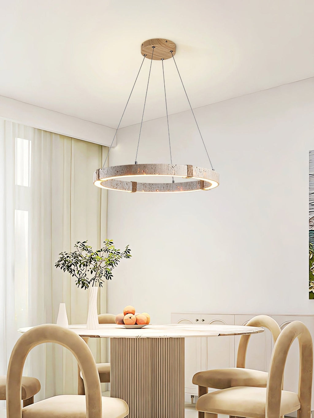 Drenara Travertine Chandelier-Moonnatur