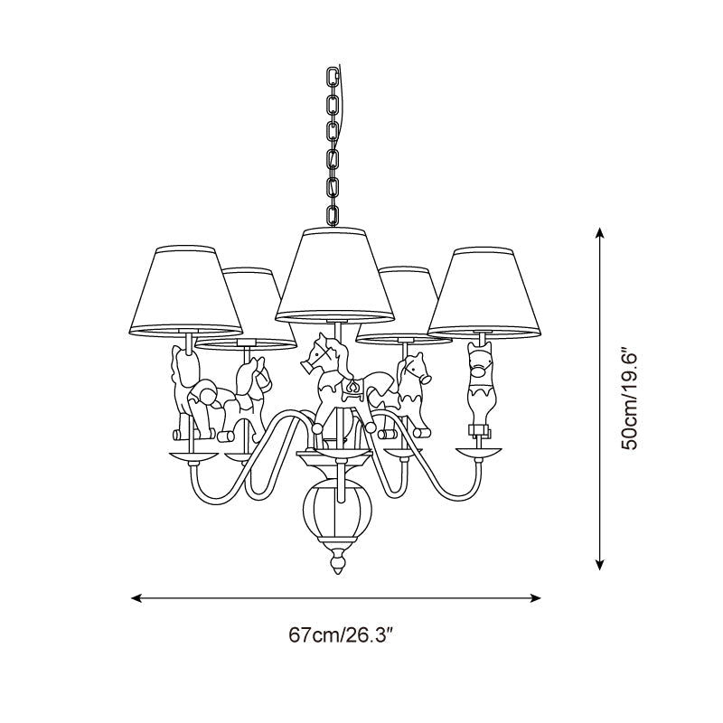 Carnelonna Fabric Chandelier-Moonnatur